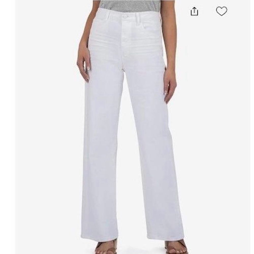NWT sienna Kut from the Kloth High Rise Sienna Wide Leg White Denim Womens 14